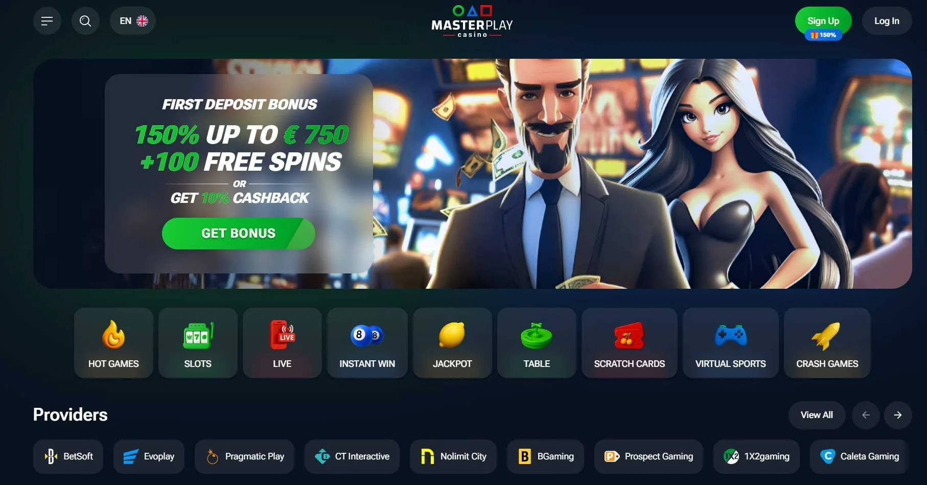 pagina principale del masterplay casino