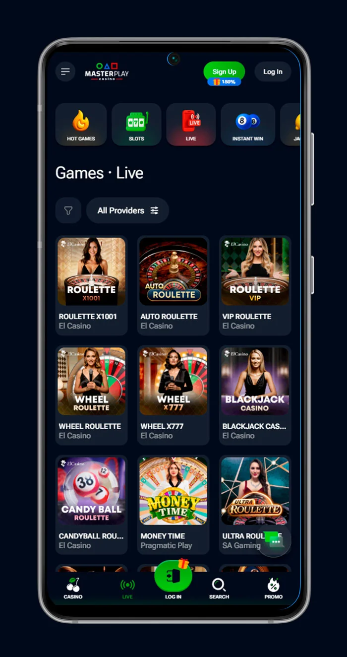 masterplay casino mobile live casino